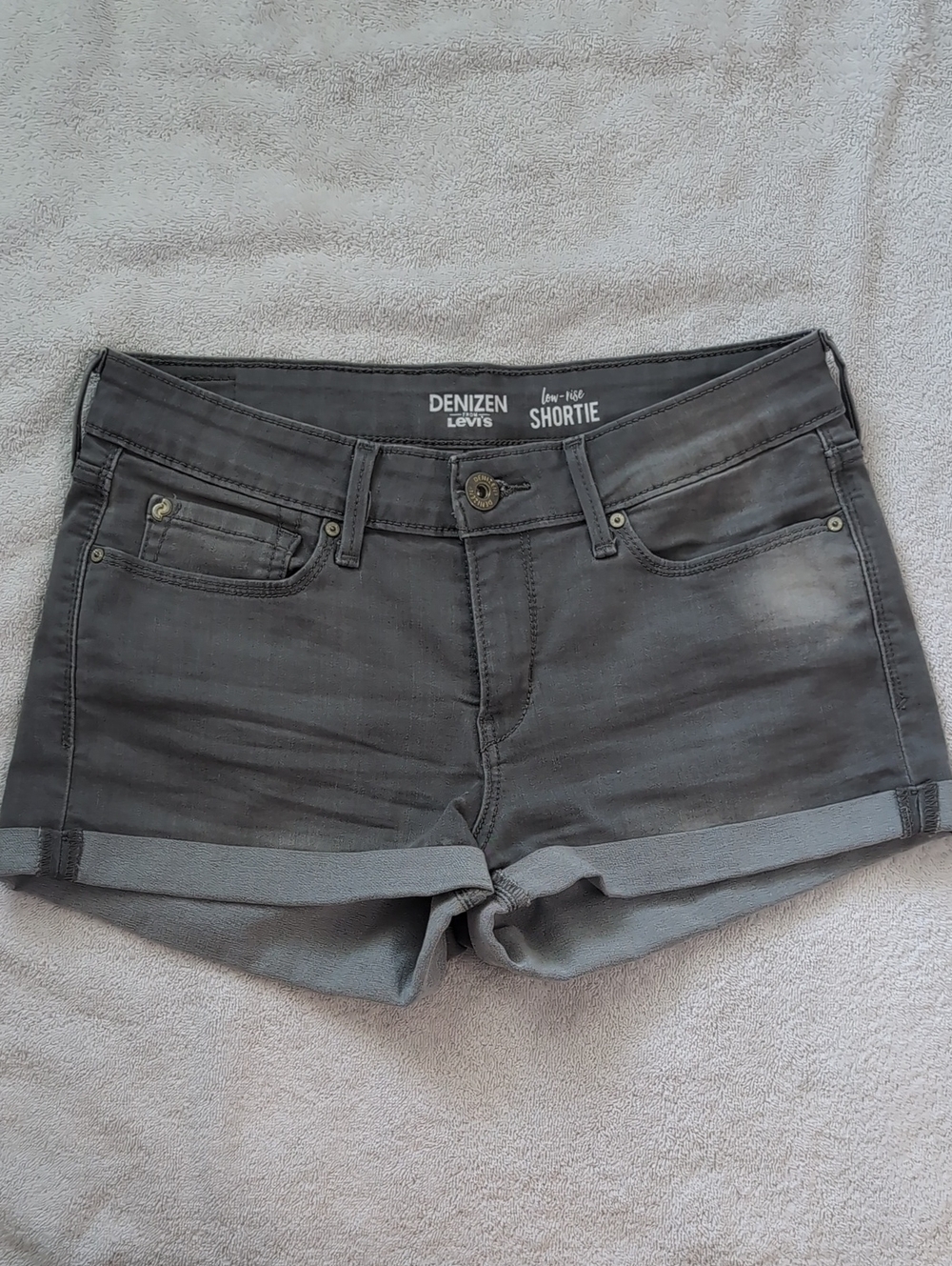 Levi's Gray Rolled Cuff Shortie Jean Shorts
